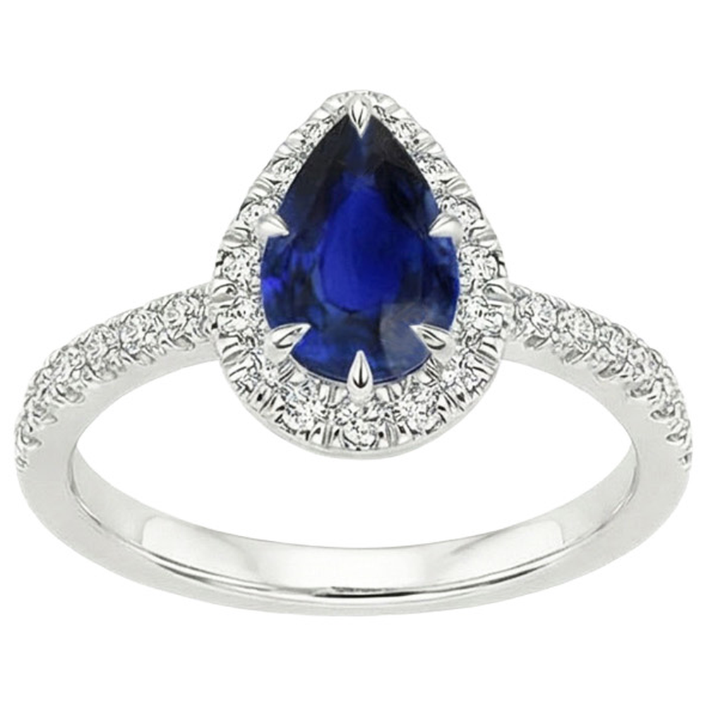 naturel pear diamant 5.50carats bague vue de profil