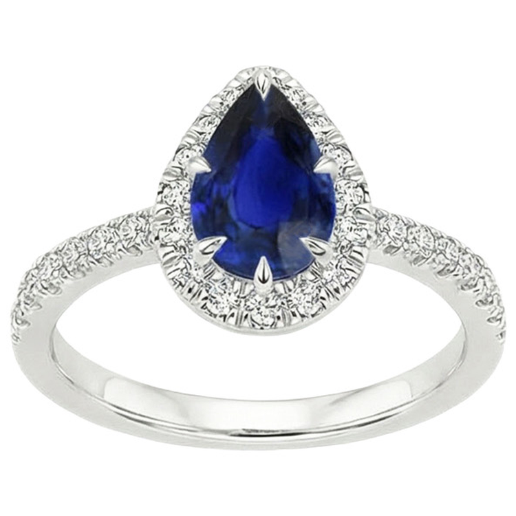 naturel pear diamant 5.50carats bague vue de profil