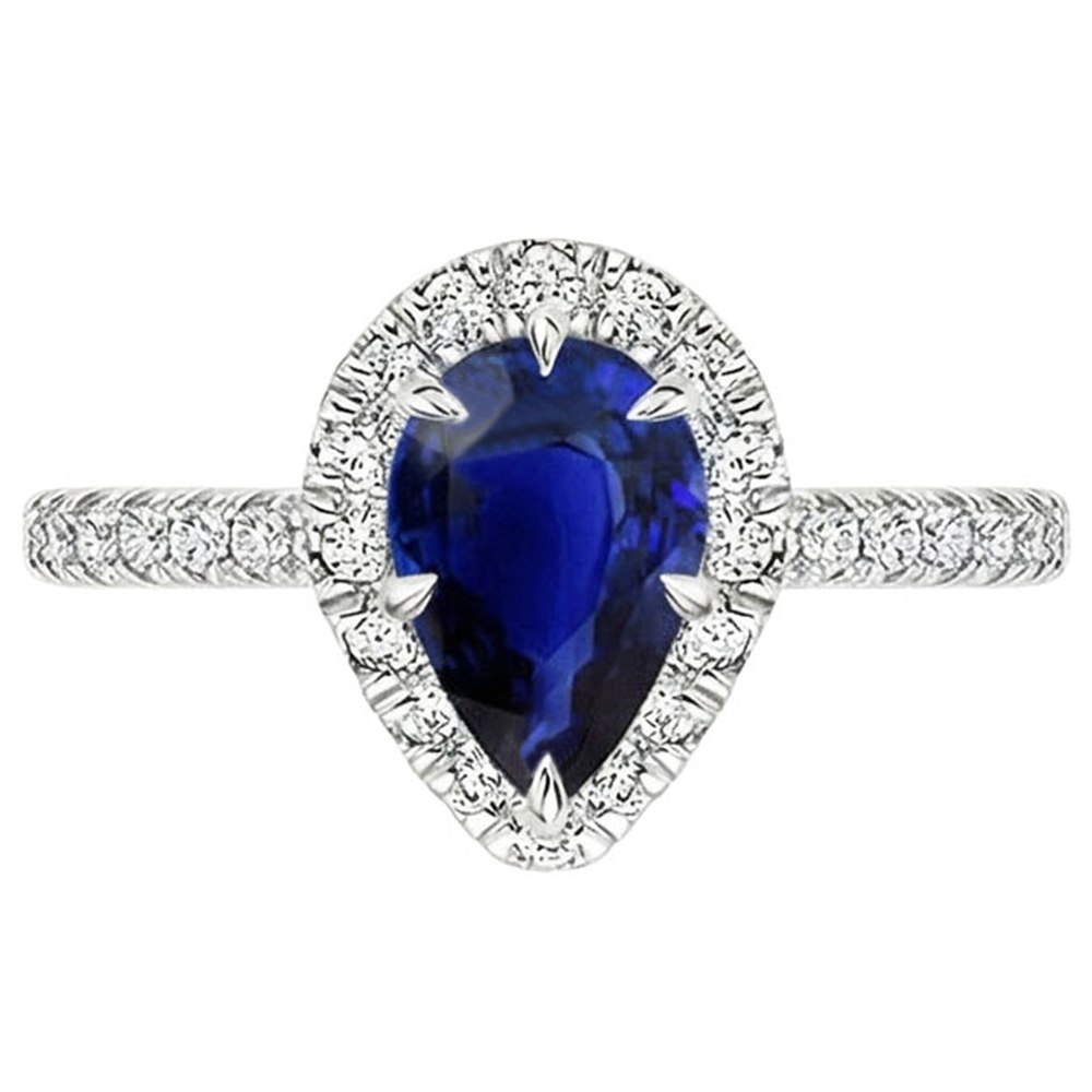 naturel pear diamant 5.50carats bague sur blanc