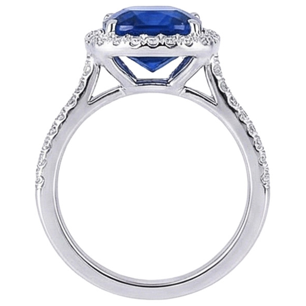 naturel cushion diamant 14carats bague vue de profil