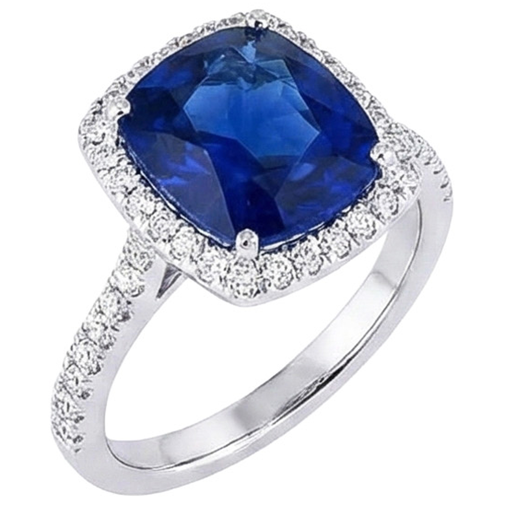naturel cushion diamant 14carats bague vue de face