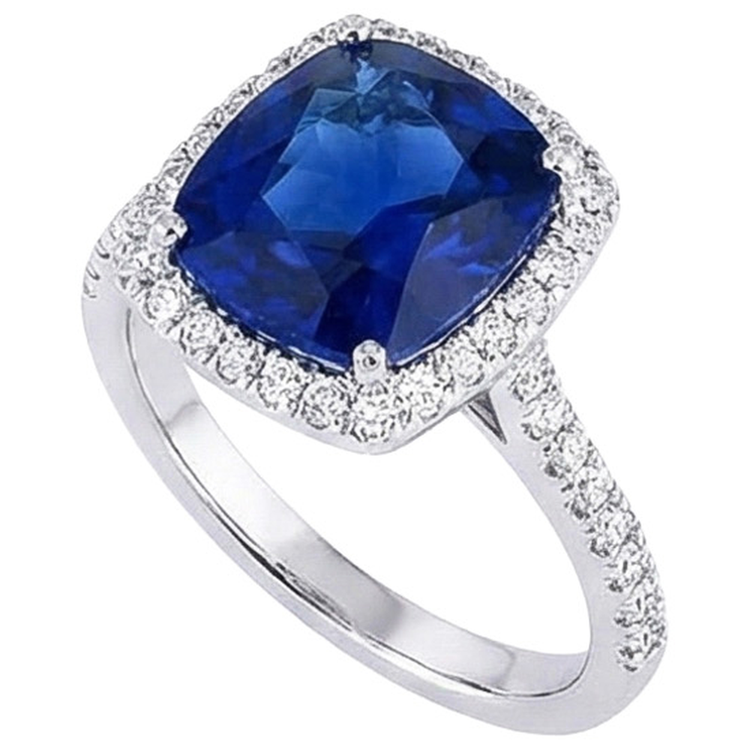 naturel cushion diamant 14carats bague détail rapproché