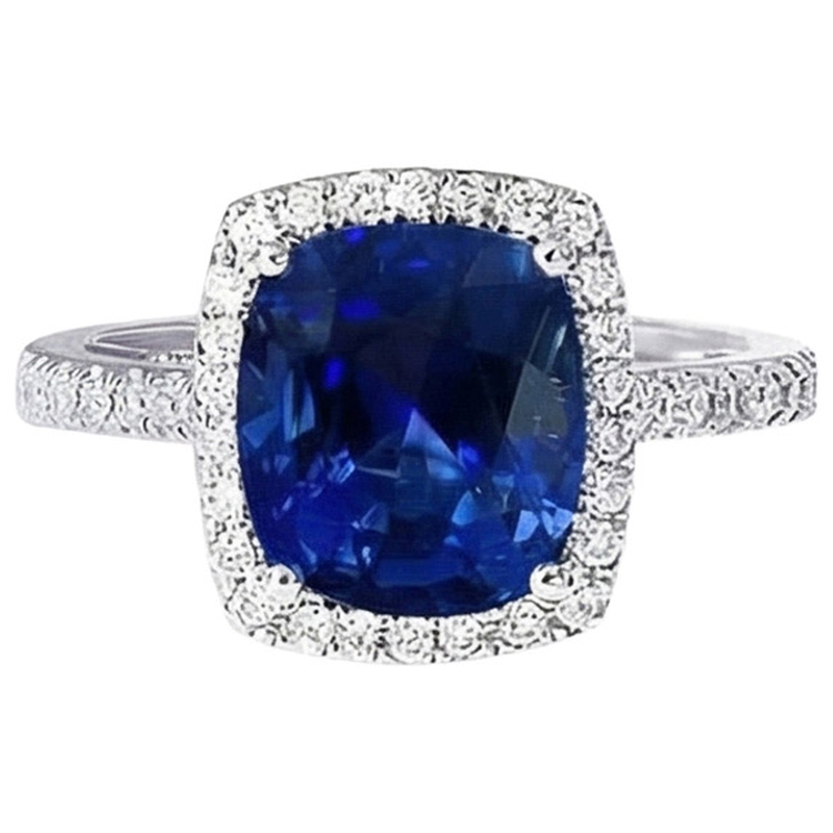 naturel cushion diamant 14carats bague angle de côté