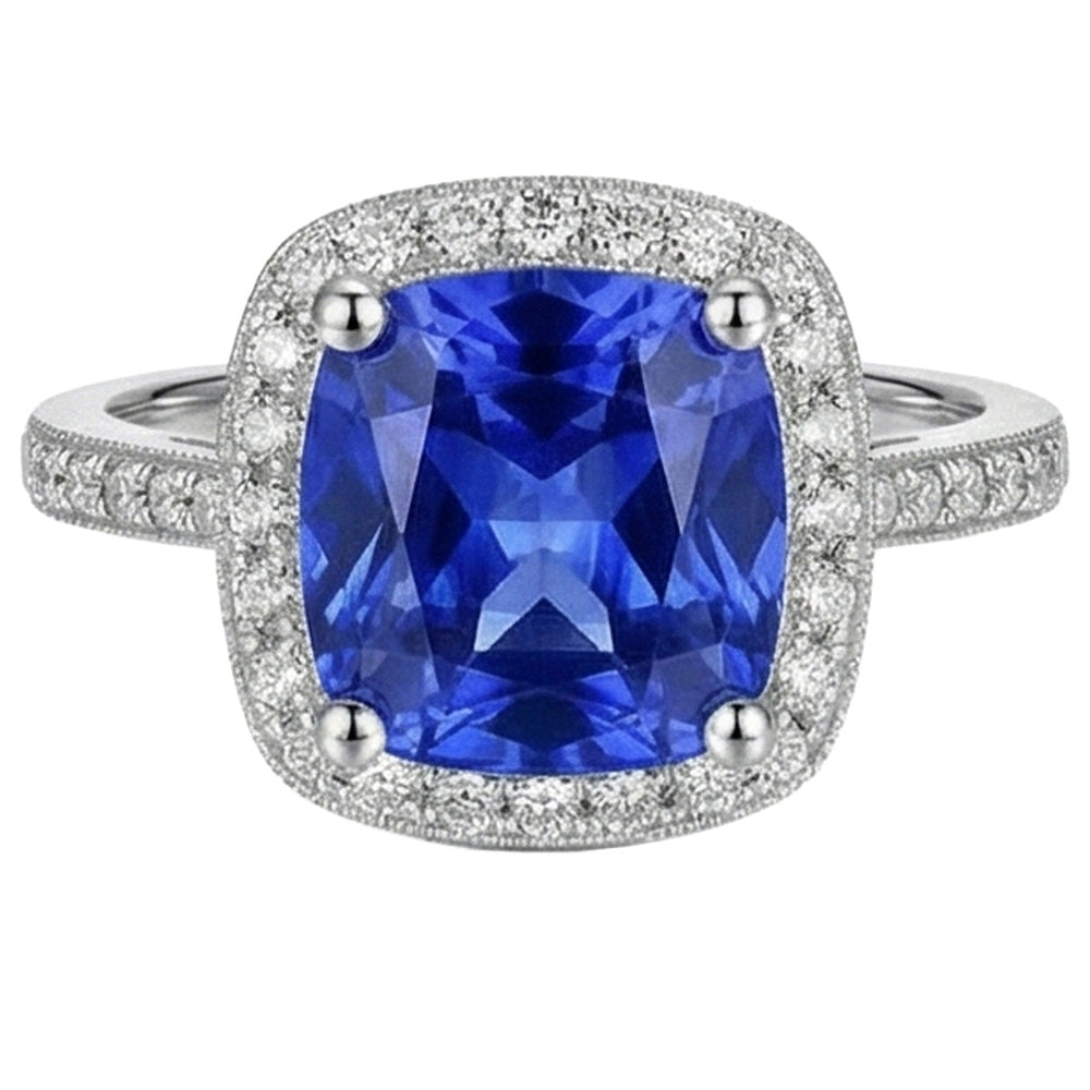 naturel cushion diamant 3carats bague angle de côté