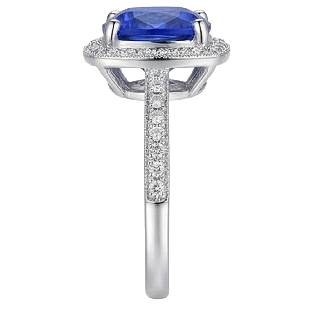 naturel cushion diamant 3carats bague vue de dessus