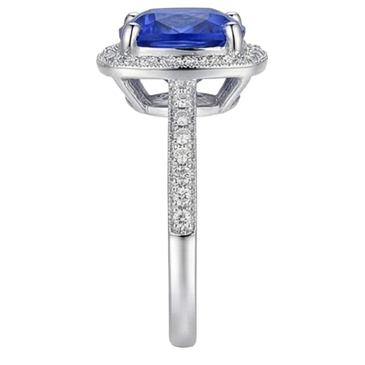 naturel cushion diamant 3carats bague vue de dessus