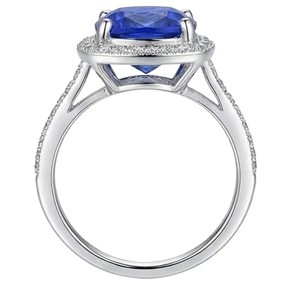naturel cushion diamant 3carats bague vue de profil