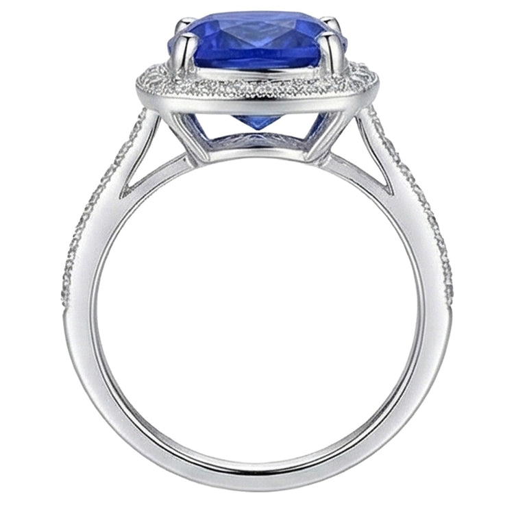 naturel cushion diamant 3carats bague vue de profil