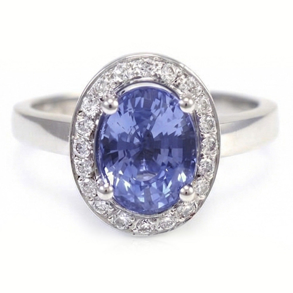 Bague Halo Saphir Et Diamant