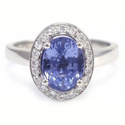 Bague Halo Saphir Et Diamant