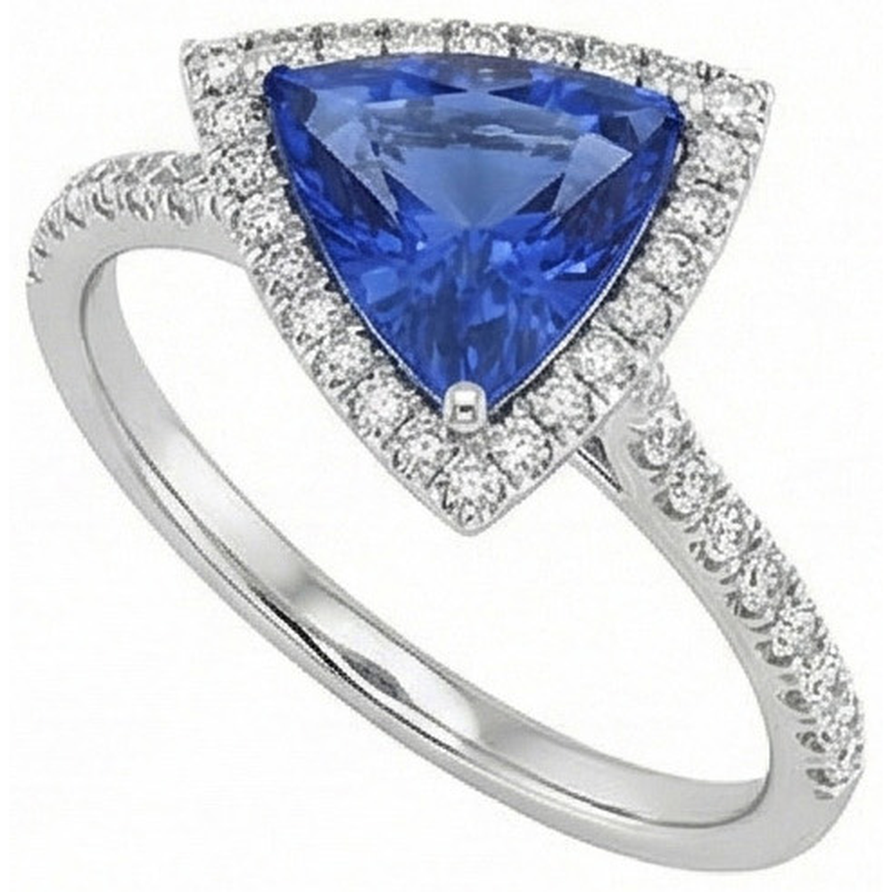 naturel round saphir 1.50carats bague vue de face