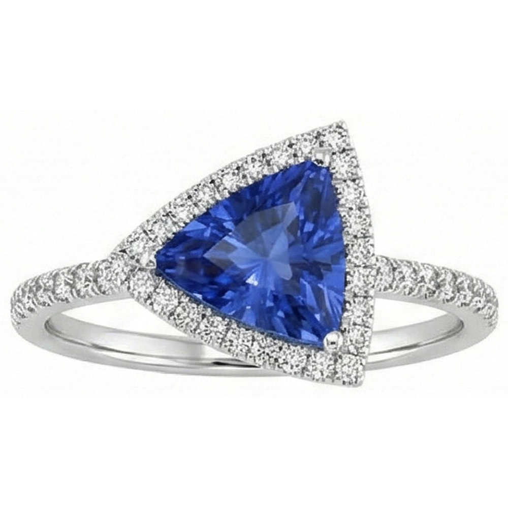 naturel round saphir 1.50carats bague vue de dessus