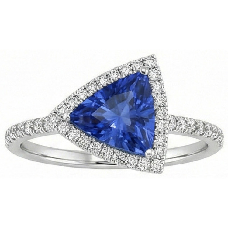 naturel round saphir 1.50carats bague vue de dessus
