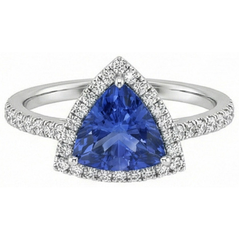 naturel round saphir 1.50carats bague angle de côté