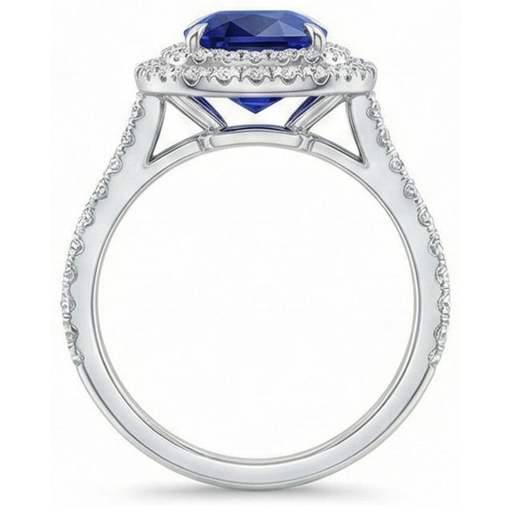 naturel round diamant 5carats bague sur blanc