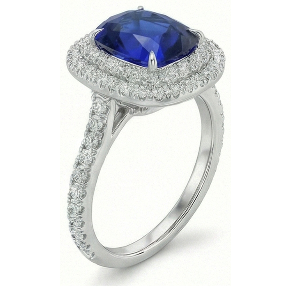 naturel round diamant 5carats bague vue de dessus