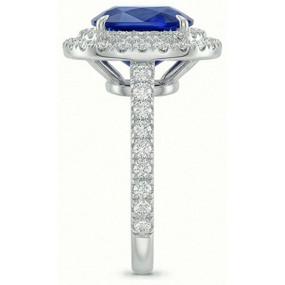 naturel round diamant 5carats bague vue de profil