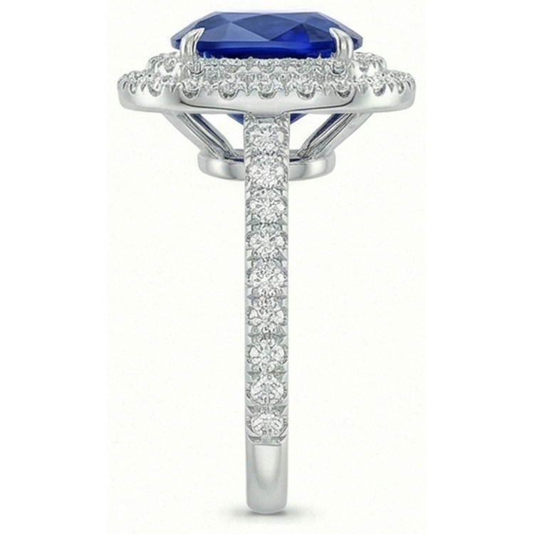 naturel round diamant 5carats bague vue de profil