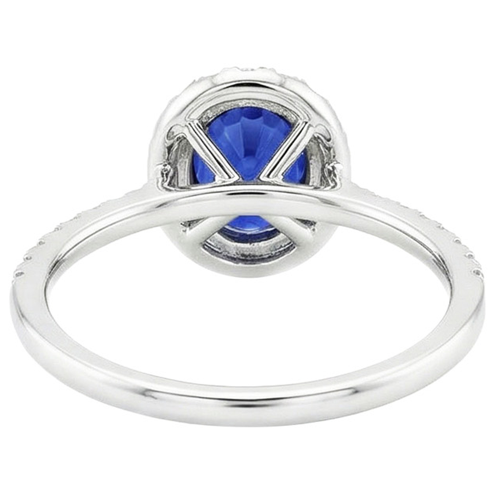 naturel oval saphir 4carats bague angle de côté