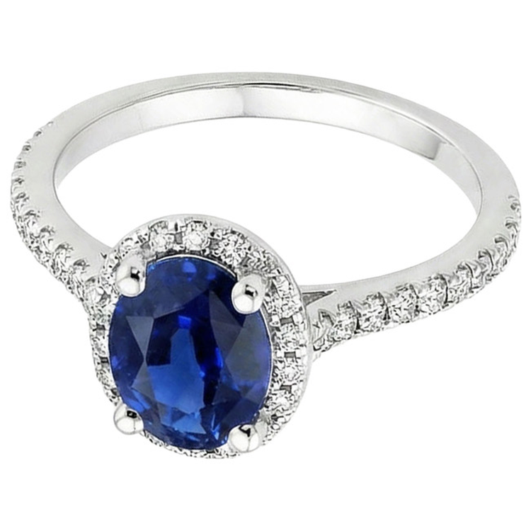 naturel oval saphir 5carats bague angle de côté