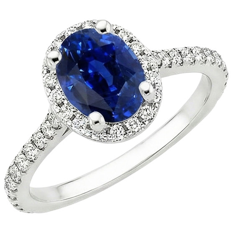 naturel oval saphir 5carats bague détail rapproché