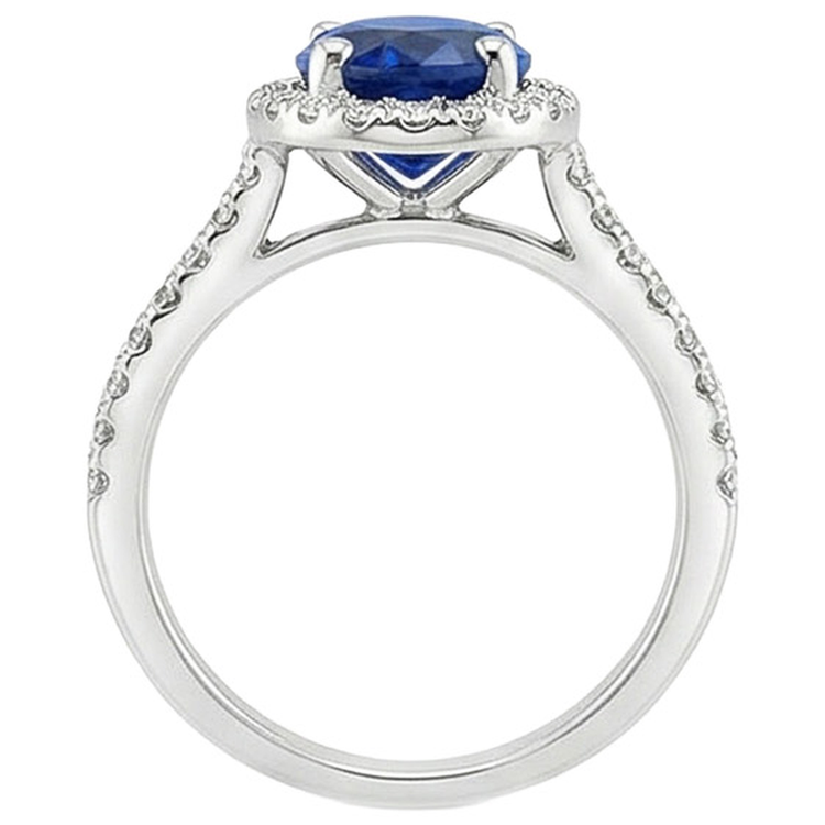 naturel oval saphir 5carats bague vue de dessus