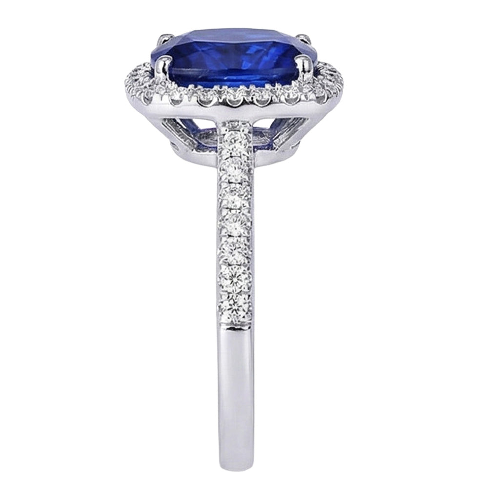 naturel cushion diamant 7.80carats bague vue de profil