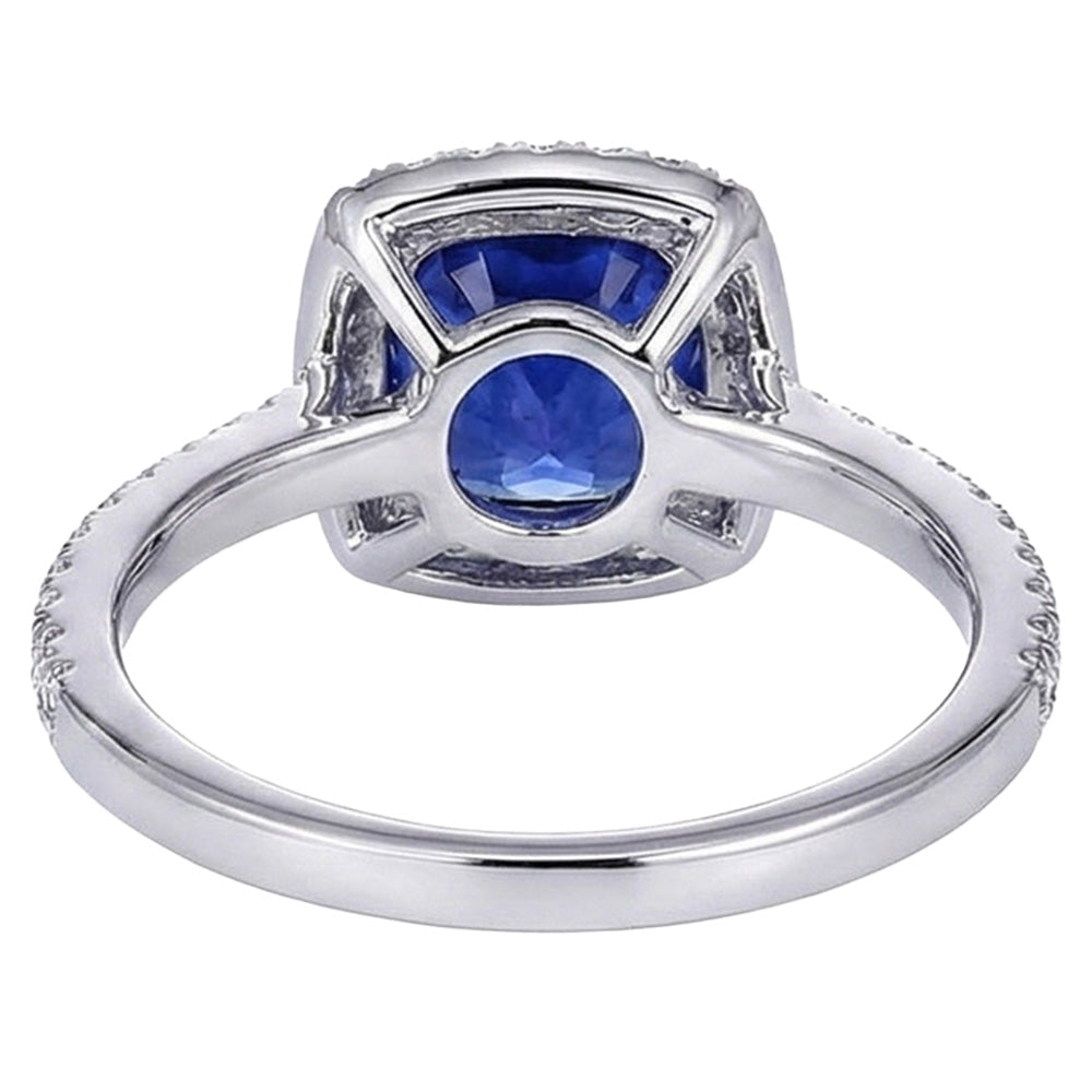 naturel cushion diamant 7.80carats bague avec accents diamants