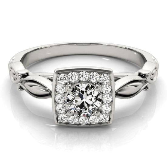 Bague Halo Style Antique Vieux Miner Réel Diamant Bijoux Or 14K 2.50 Carats