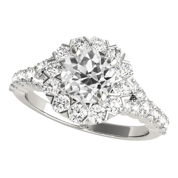 Bague Halo Style Étoile Ronde Ancienne Mine Cut Naturel Diamant Bijoux 4.50 Carats