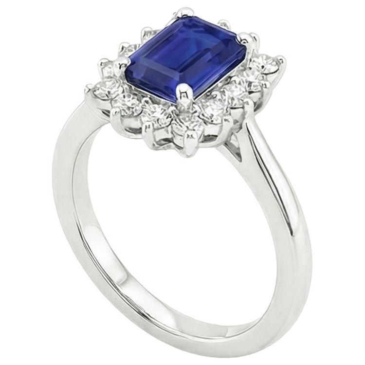 naturel round diamant 4.50carats bague angle de côté
