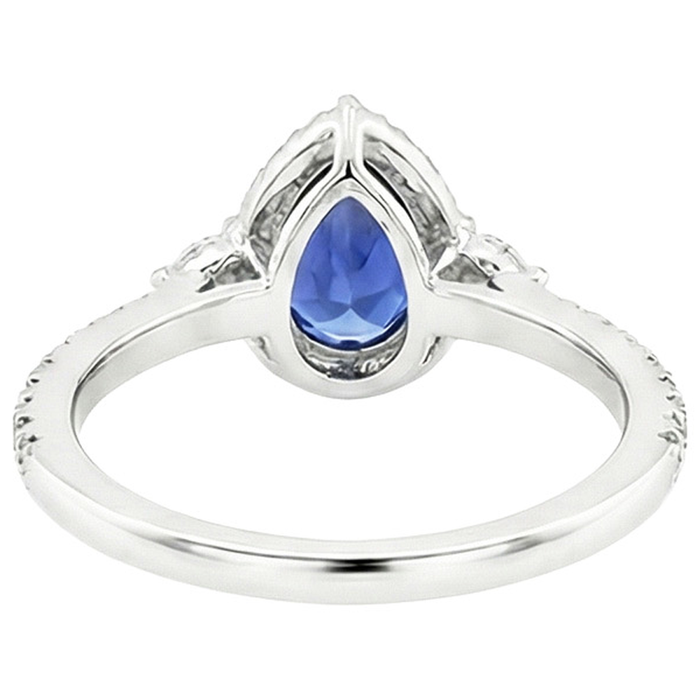 naturel pear diamant 5.25carats bague vue de dessus