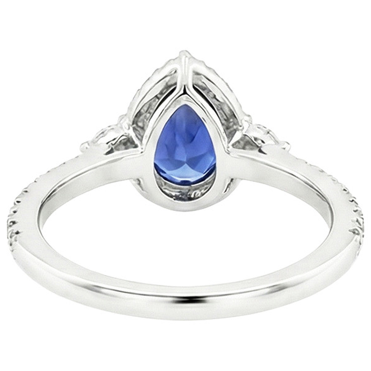 naturel pear diamant 5.25carats bague vue de dessus
