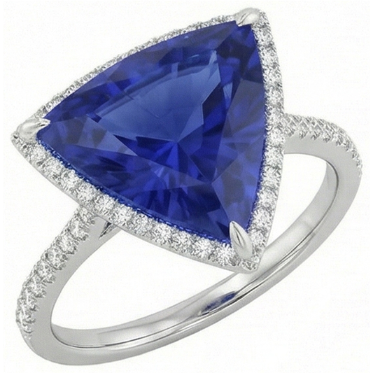 naturel round saphir 4carats bague angle de côté