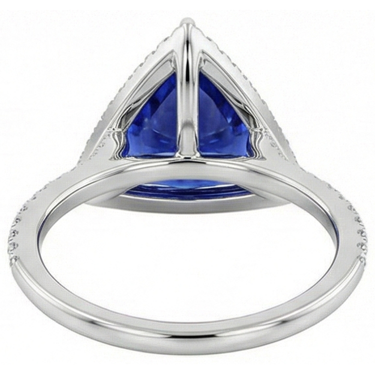 naturel round saphir 4carats bague vue de profil