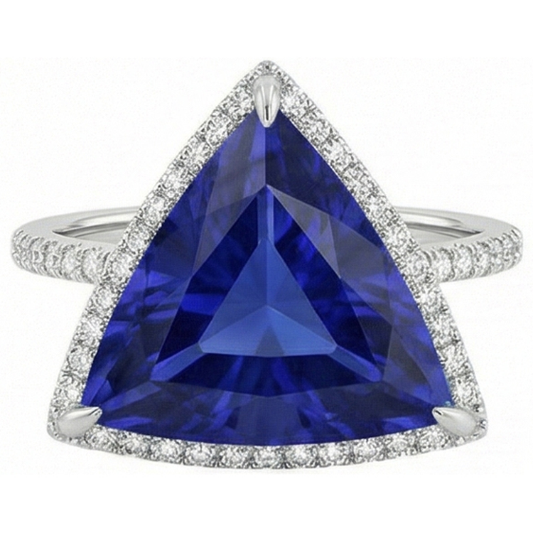naturel round saphir 4carats bague détail rapproché