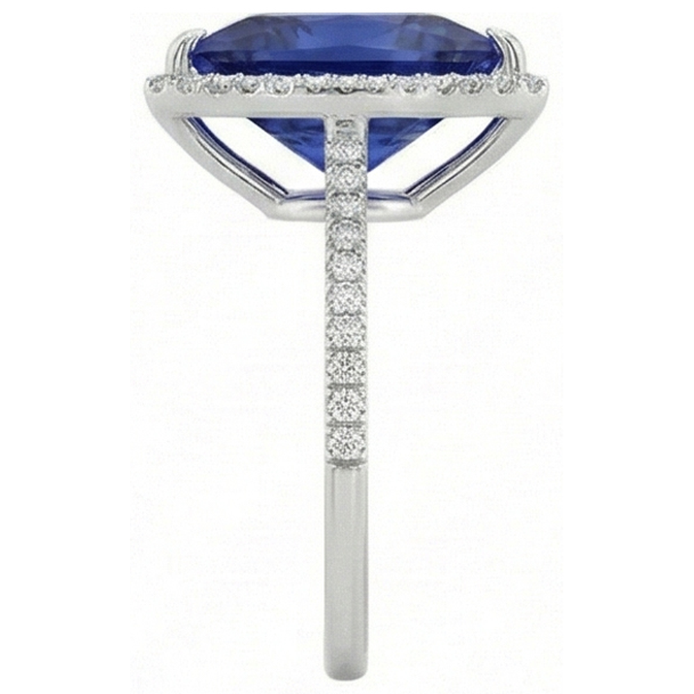 naturel round saphir 4carats bague vue de dessus