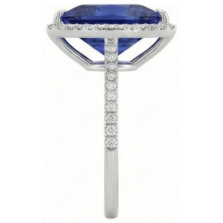 naturel round saphir 4carats bague vue de dessus