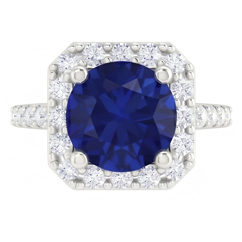naturel round diamant 2.70carats bague angle de côté