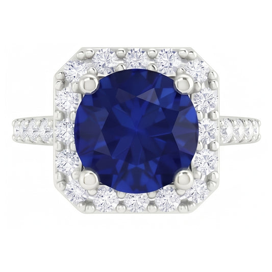 naturel round diamant 2.70carats bague angle de côté