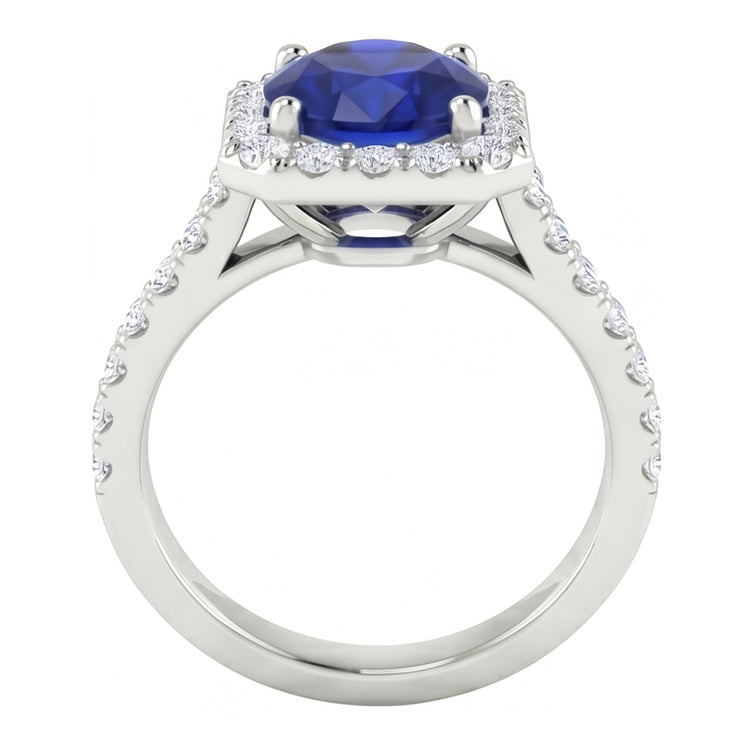 naturel round diamant 2.70carats bague vue de profil