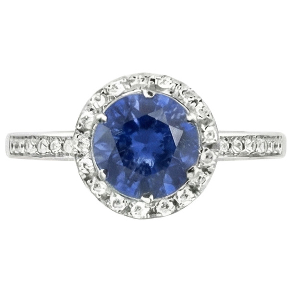 naturel round diamant 2.50carats bague vue de face