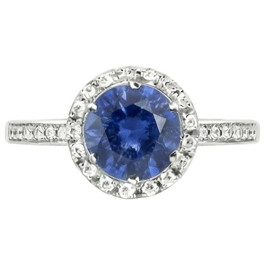 naturel round diamant 2.50carats bague vue de face