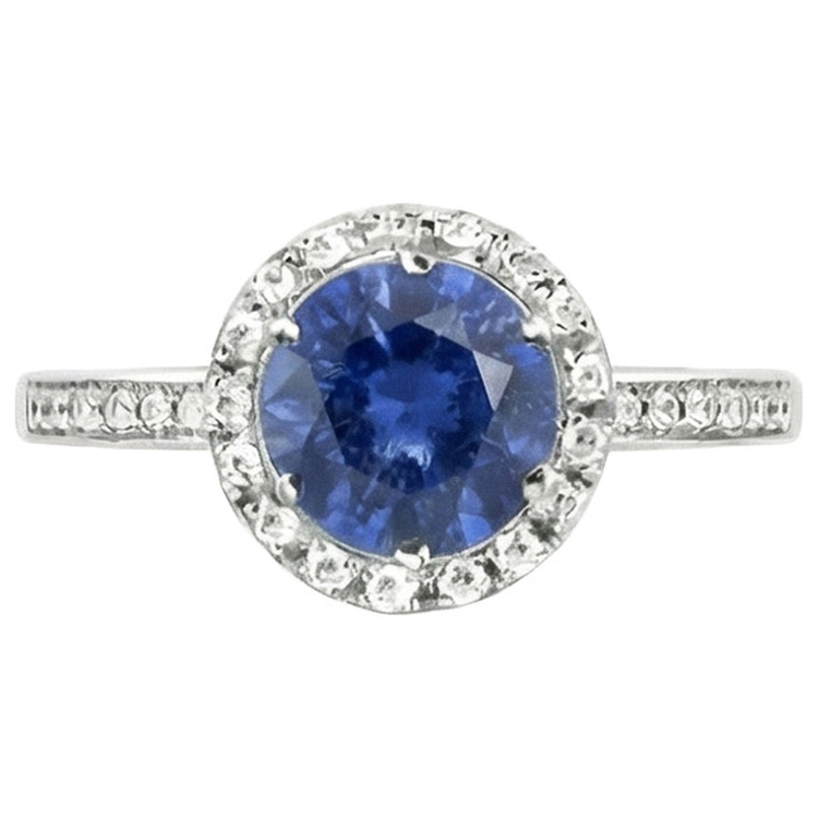naturel round diamant 2.50carats bague vue de face