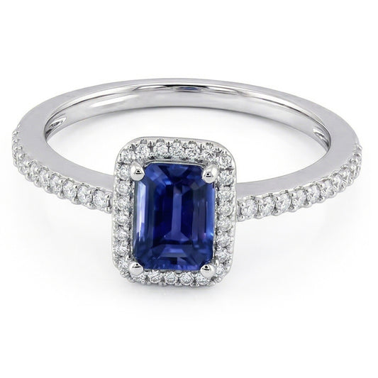 naturel round saphir 3carats bague angle de côté