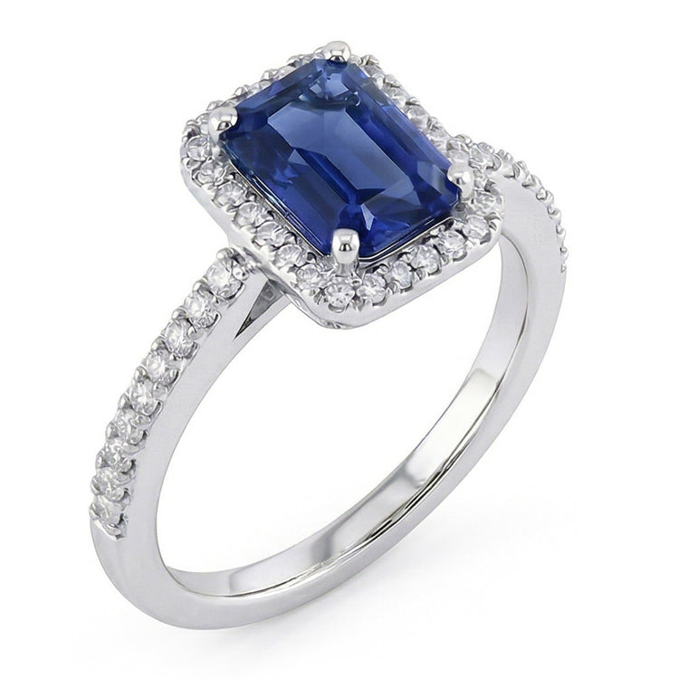 naturel round saphir 3carats bague vue de dessus