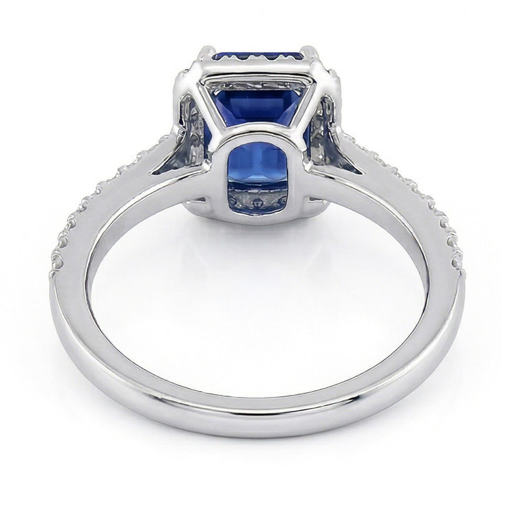 naturel round saphir 3carats bague sur blanc