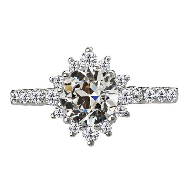 Bague Halo pour femme ronde ancienne mine Cut Naturel Diamond Star Style 5.50 Carats