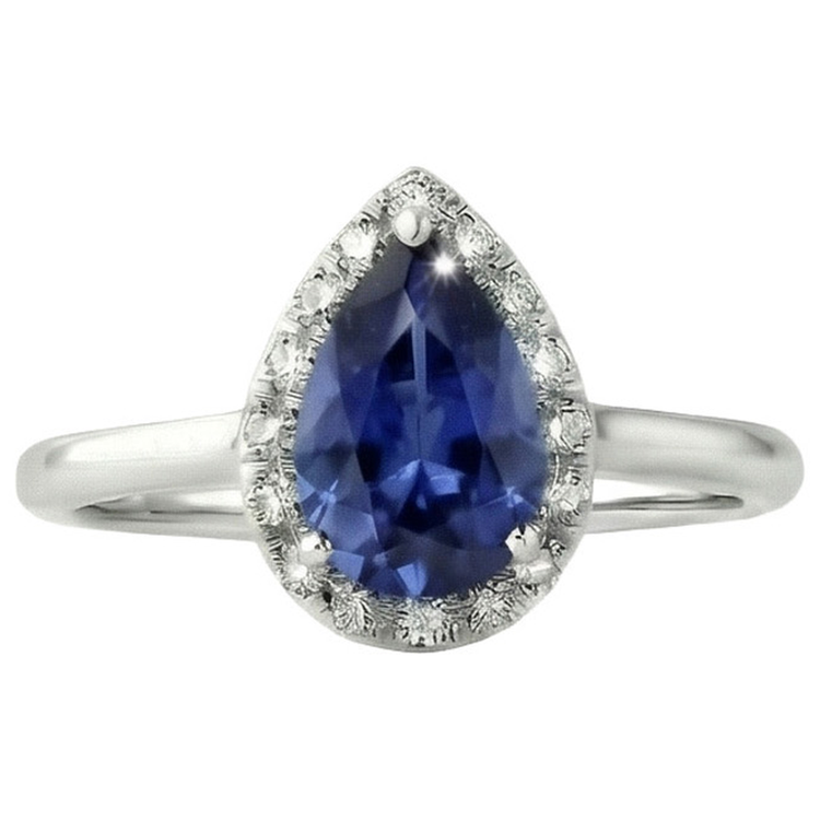 naturel pear diamant 2.50carats bague angle de côté
