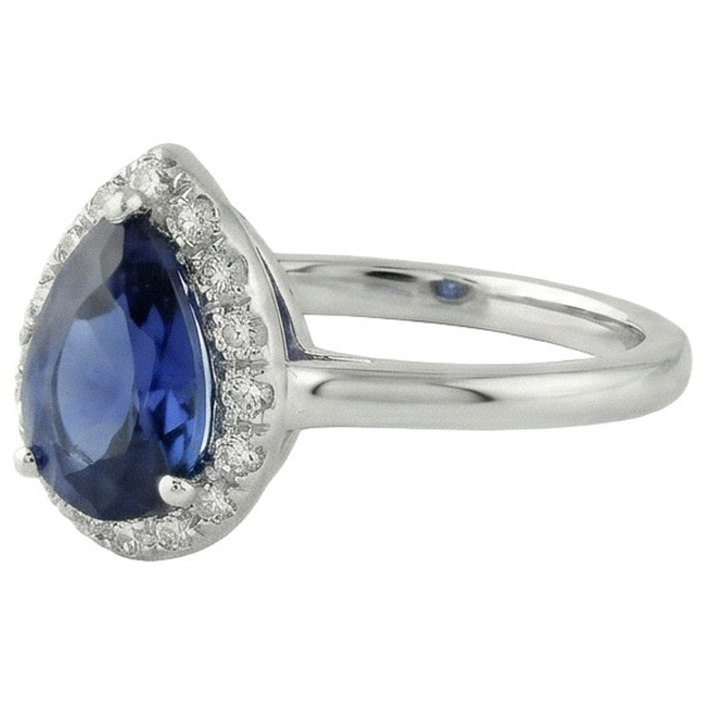 naturel pear diamant 2.50carats bague vue de dessus